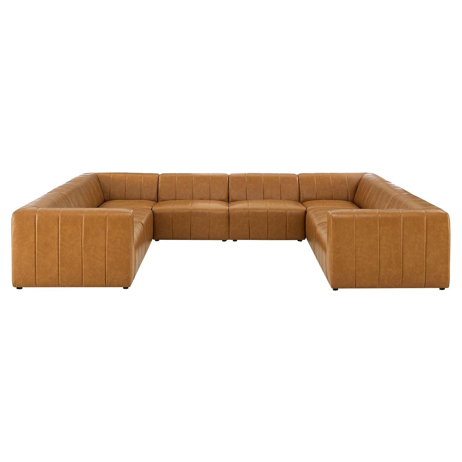 Modway Bartlett Vegan Leather 8-Piece Sectional Sofa FredCo
