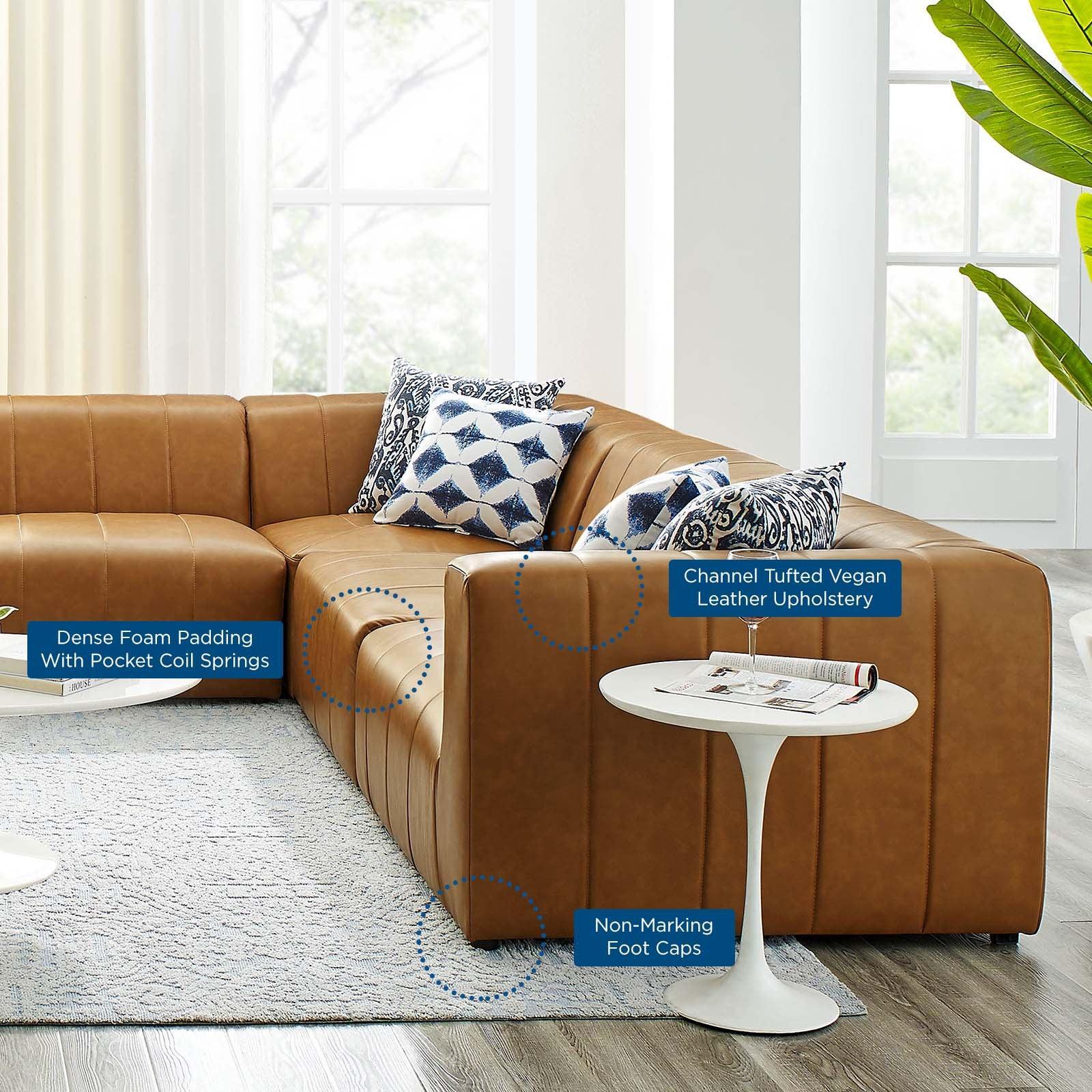 Modway Bartlett Vegan Leather 8-Piece Sectional Sofa FredCo