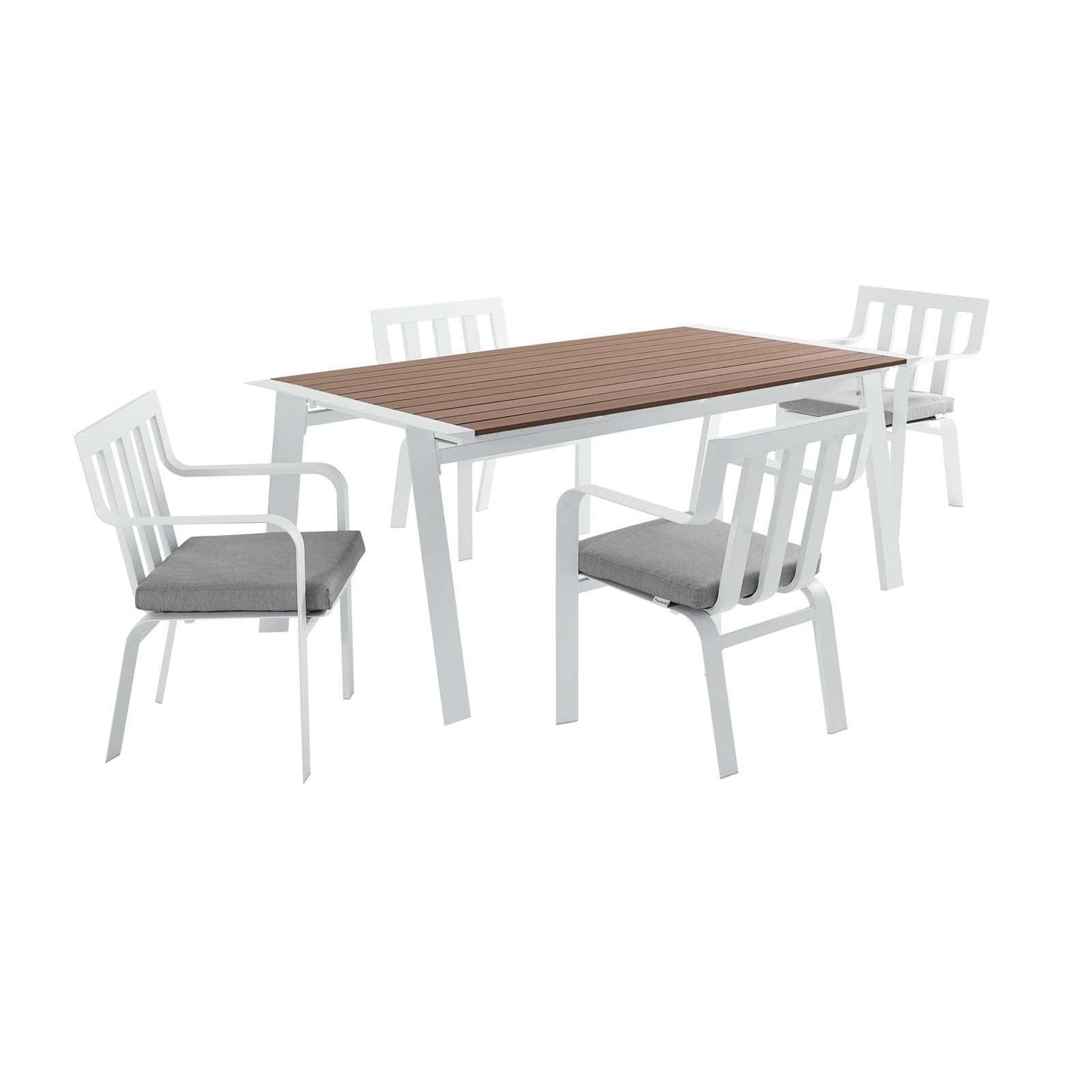 Modway Baxley 5 Piece Outdoor Patio Aluminum Dining Set FredCo
