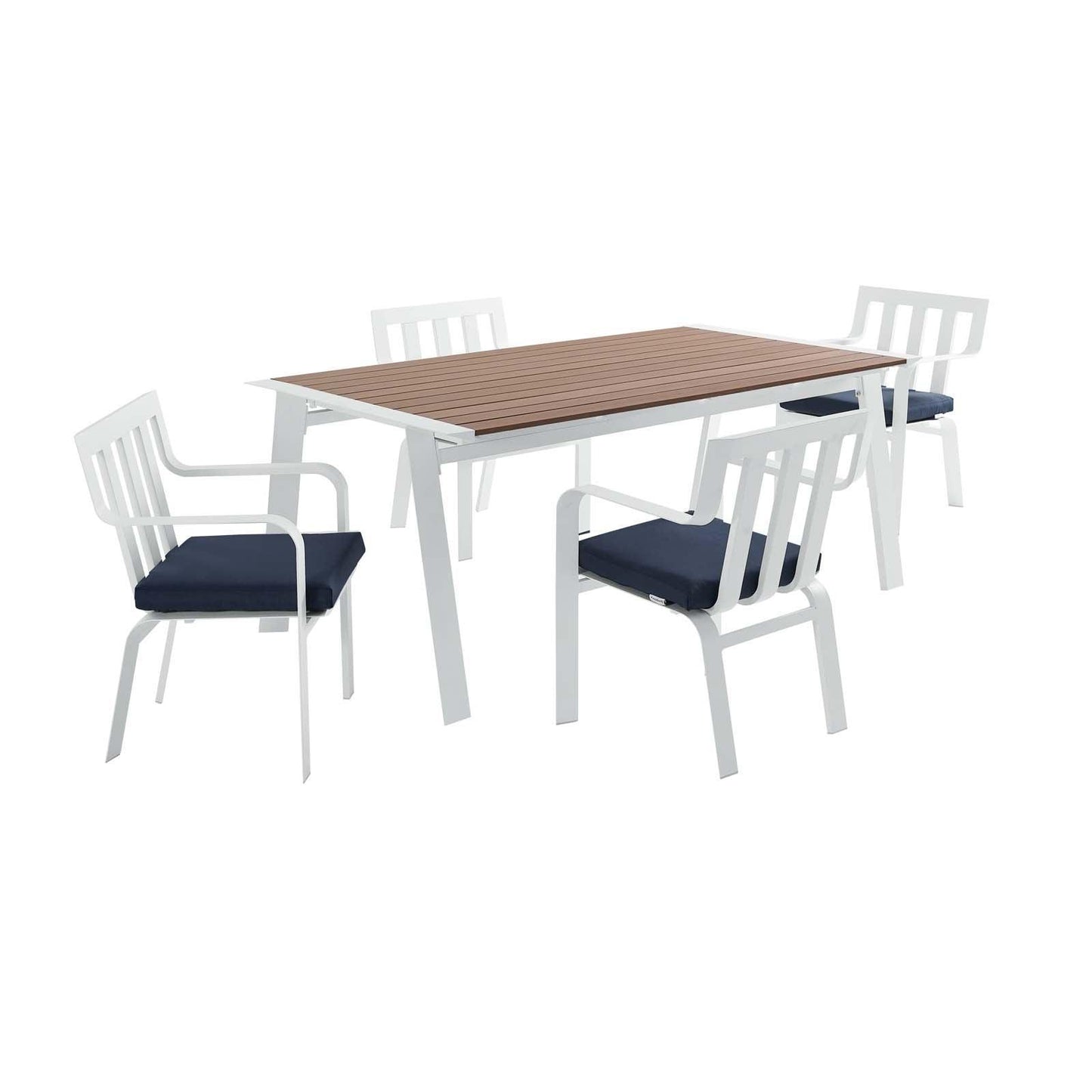Modway Baxley 5 Piece Outdoor Patio Aluminum Dining Set FredCo