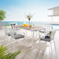 Modway Baxley 7 Piece Outdoor Patio Aluminum Dining Set FredCo