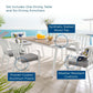 Modway Baxley 7 Piece Outdoor Patio Aluminum Dining Set FredCo