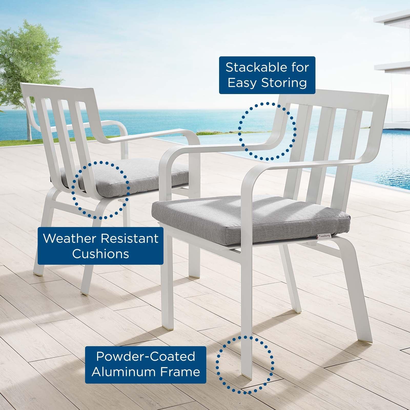 Modway Baxley Outdoor Patio Aluminum Armchair Set of 2 FredCo