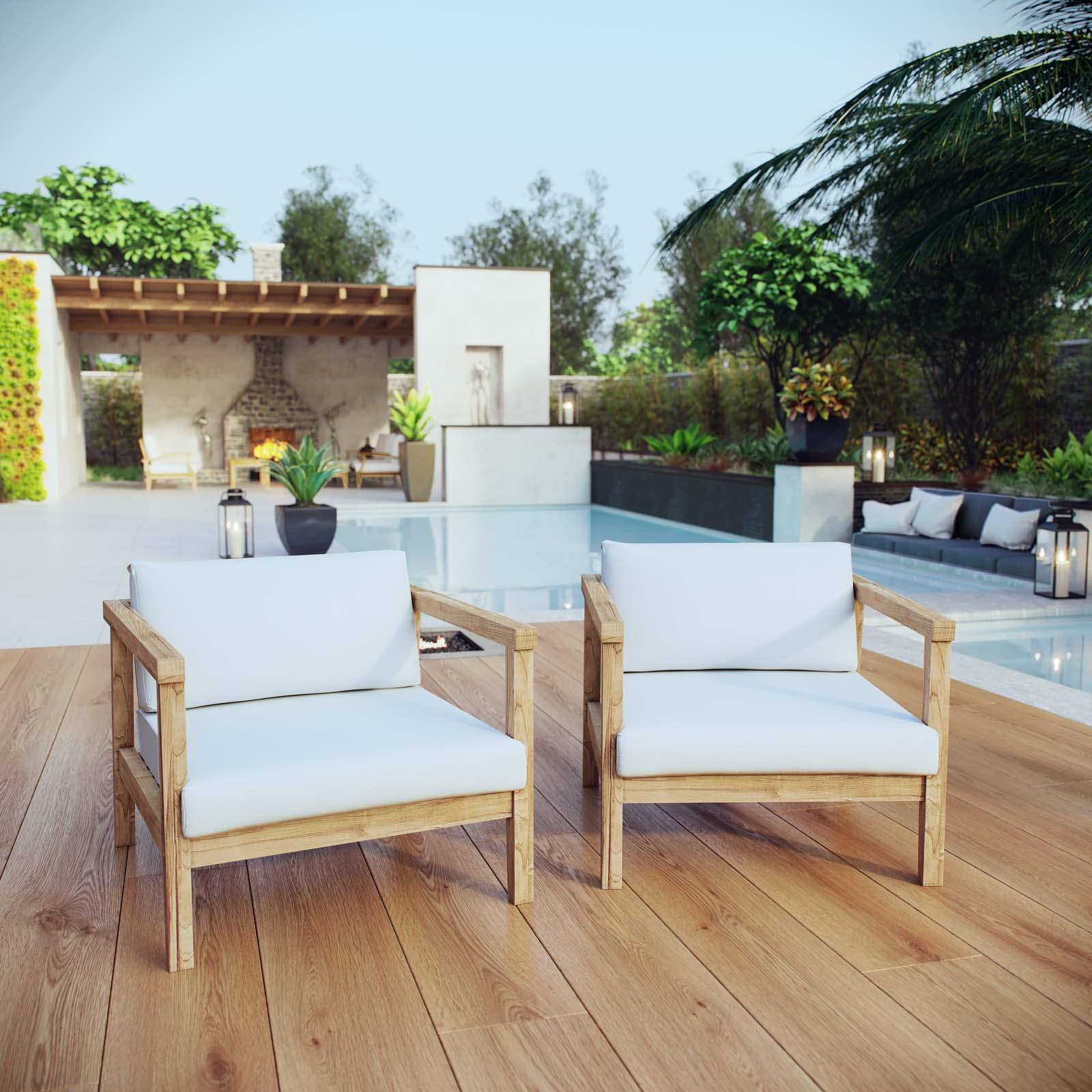 Modway Bayport 2 Piece Outdoor Patio Teak Set FredCo