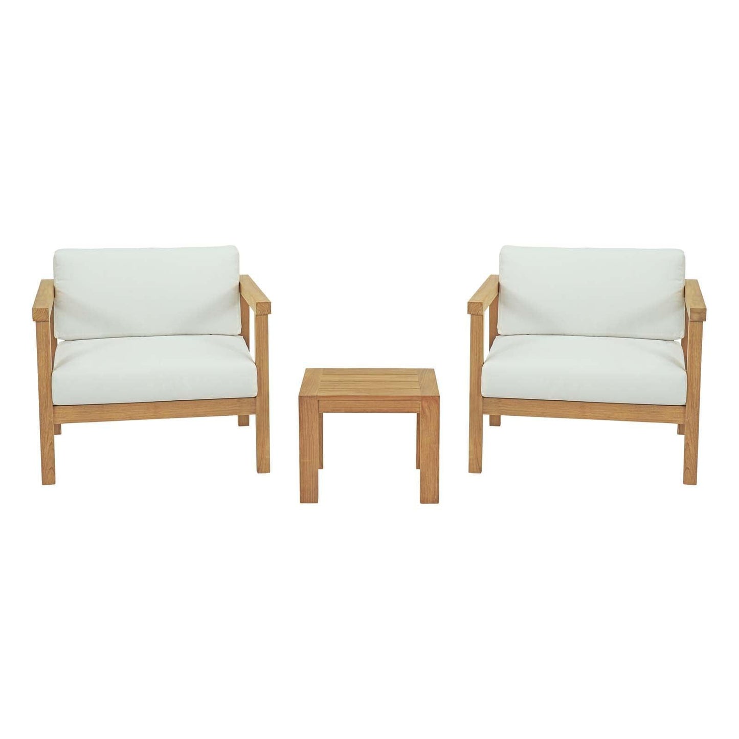 Modway Bayport 3 Piece Outdoor Patio Teak Set FredCo