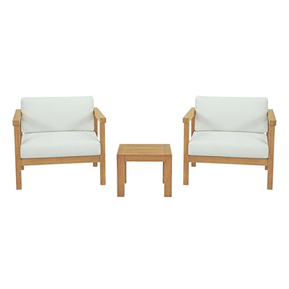 Modway Bayport 3 Piece Outdoor Patio Teak Set FredCo
