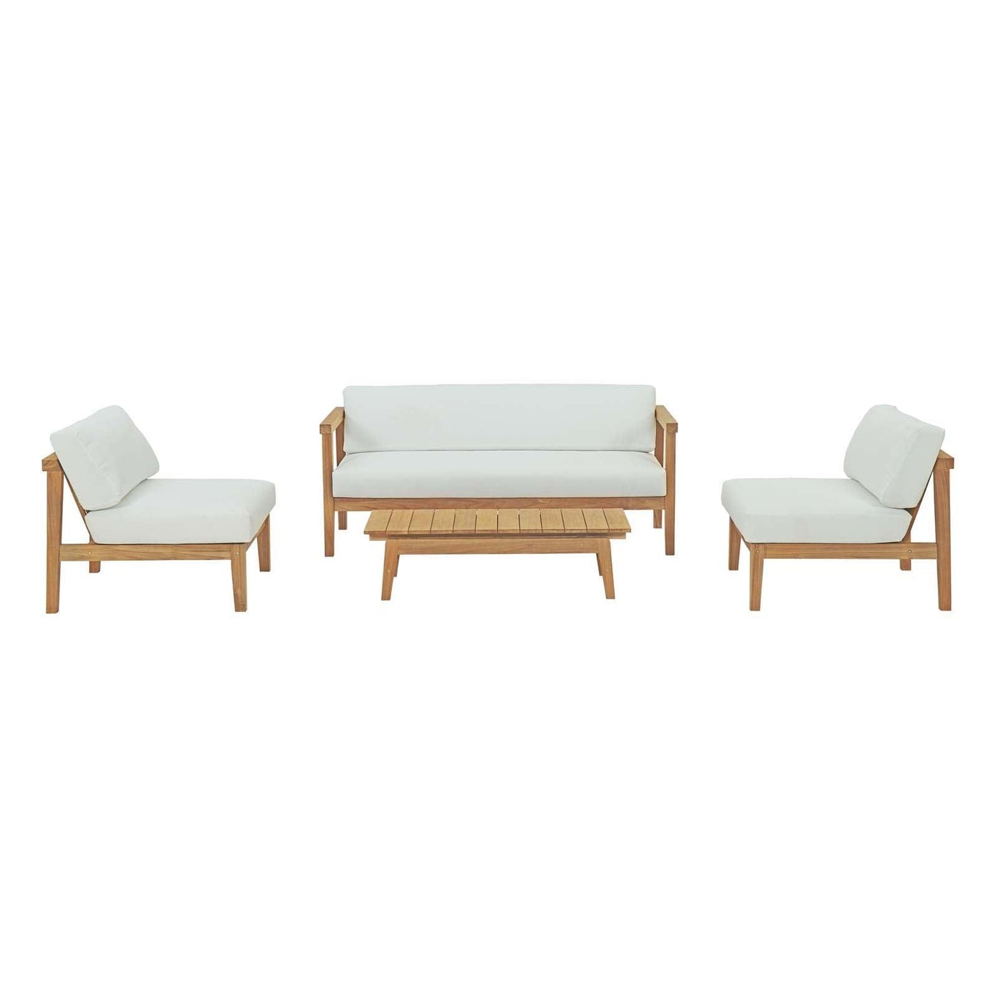 Modway Bayport 4 Piece Outdoor Patio Teak Set FredCo