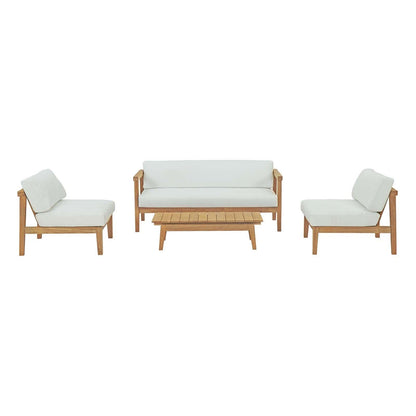 Modway Bayport 4 Piece Outdoor Patio Teak Set FredCo