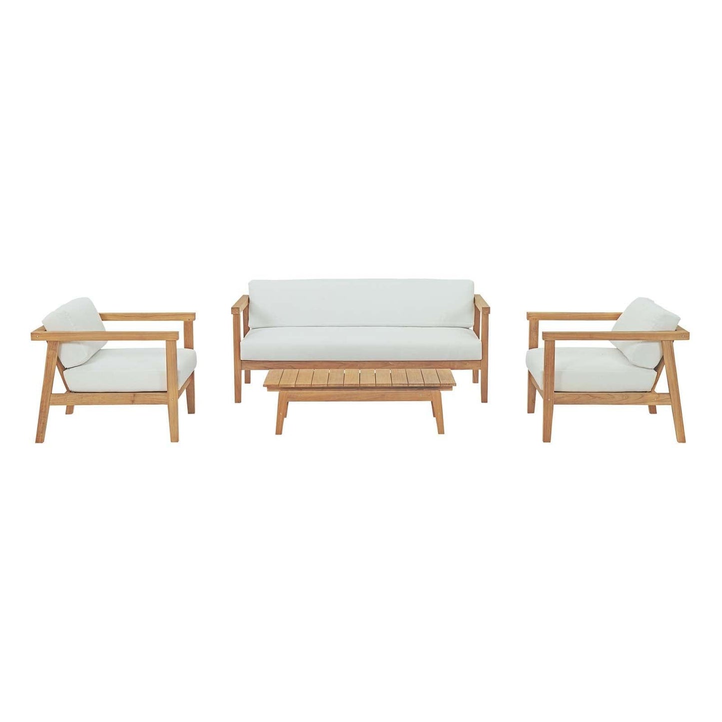 Modway Bayport 4 Piece Outdoor Patio Teak Set, EEI-3111 FredCo