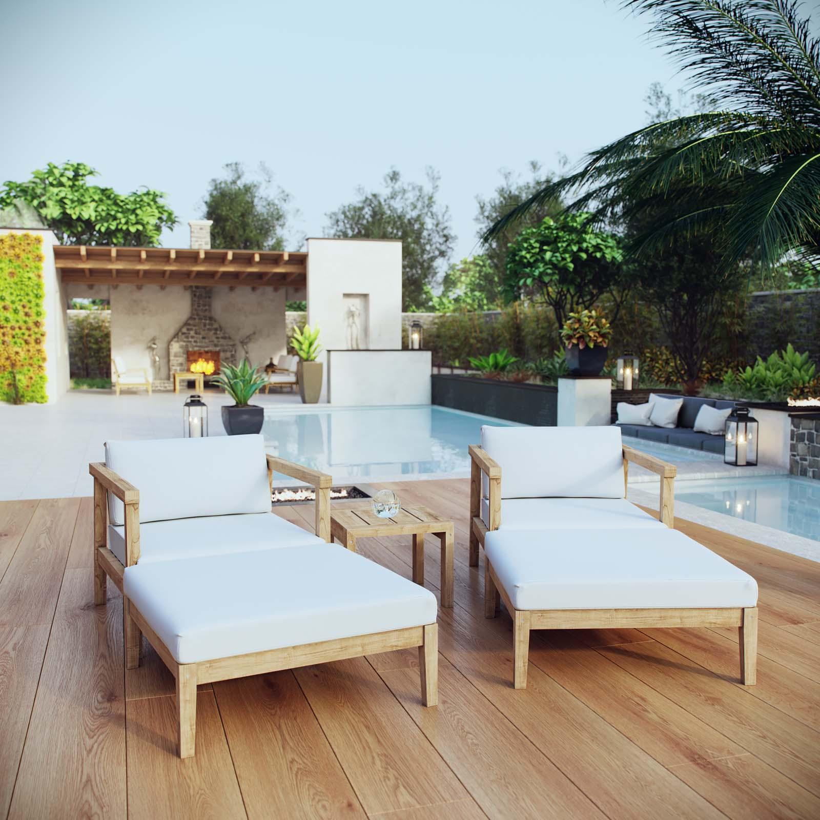 Modway Bayport 5 Piece Outdoor Patio Teak Set FredCo