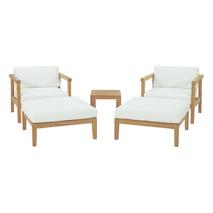 Modway Bayport 5 Piece Outdoor Patio Teak Set FredCo