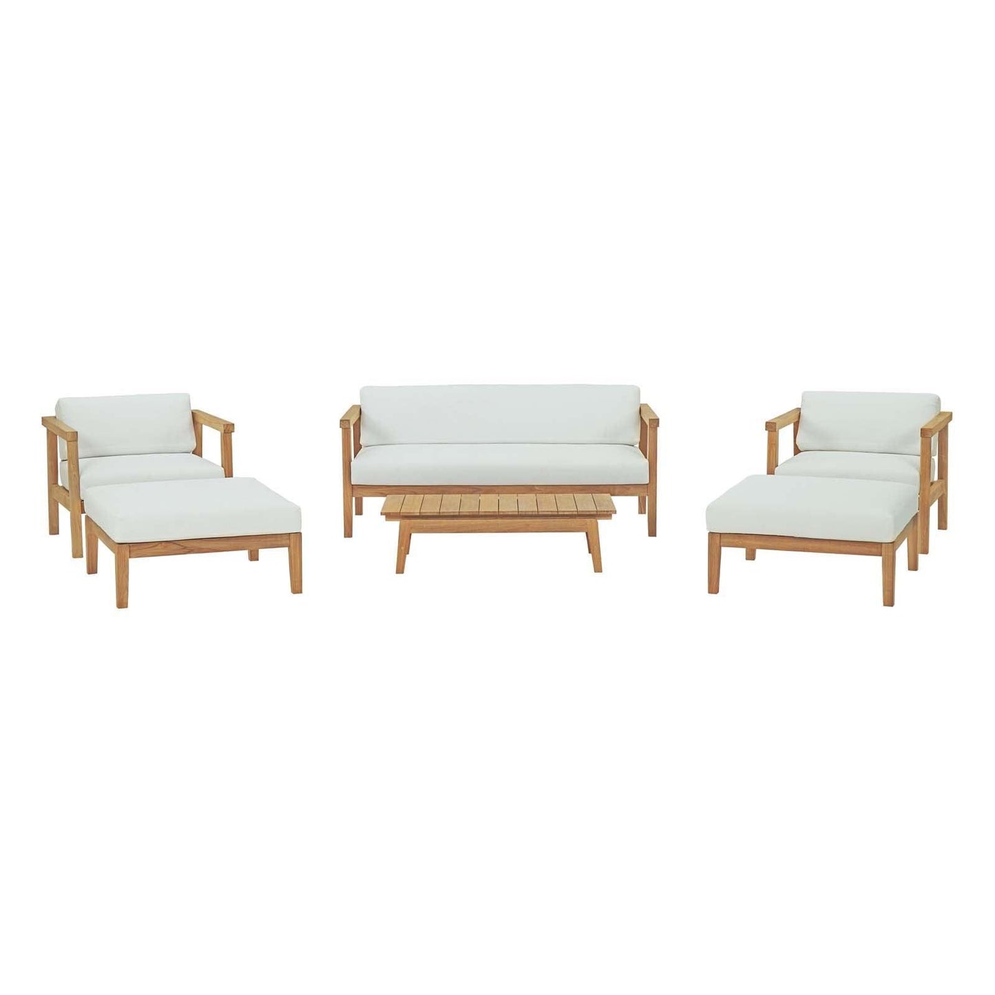 Modway Bayport 6 Piece Outdoor Patio Teak Set FredCo