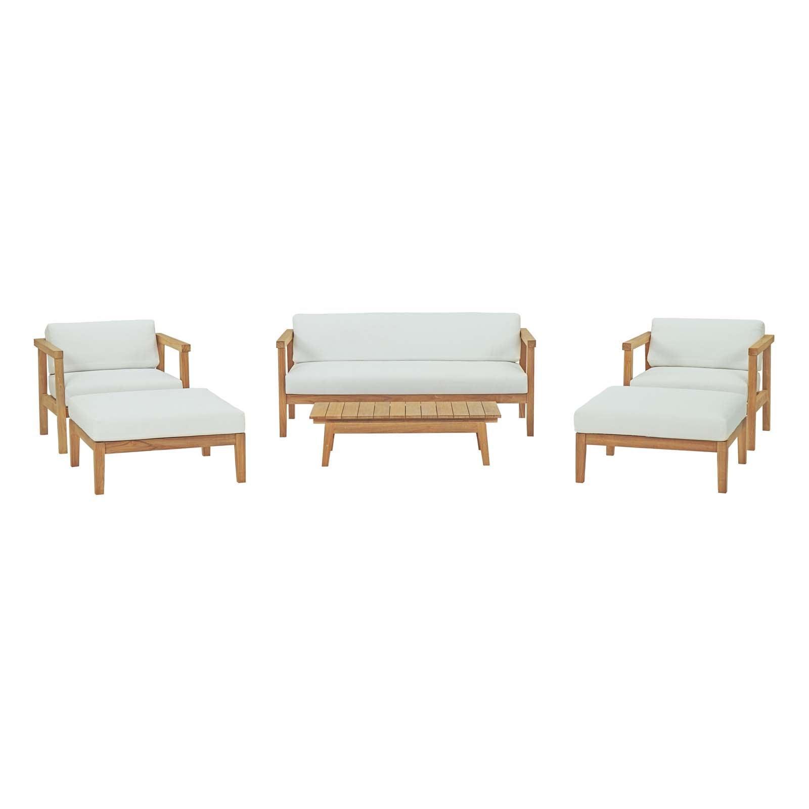 Modway Bayport 6 Piece Outdoor Patio Teak Set FredCo
