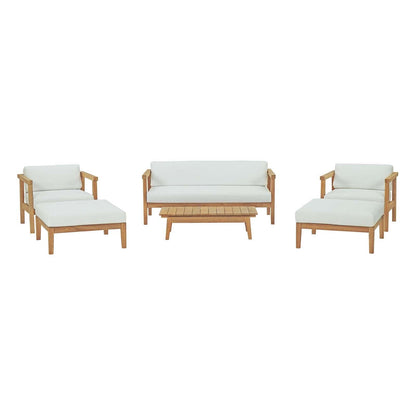 Modway Bayport 6 Piece Outdoor Patio Teak Set FredCo