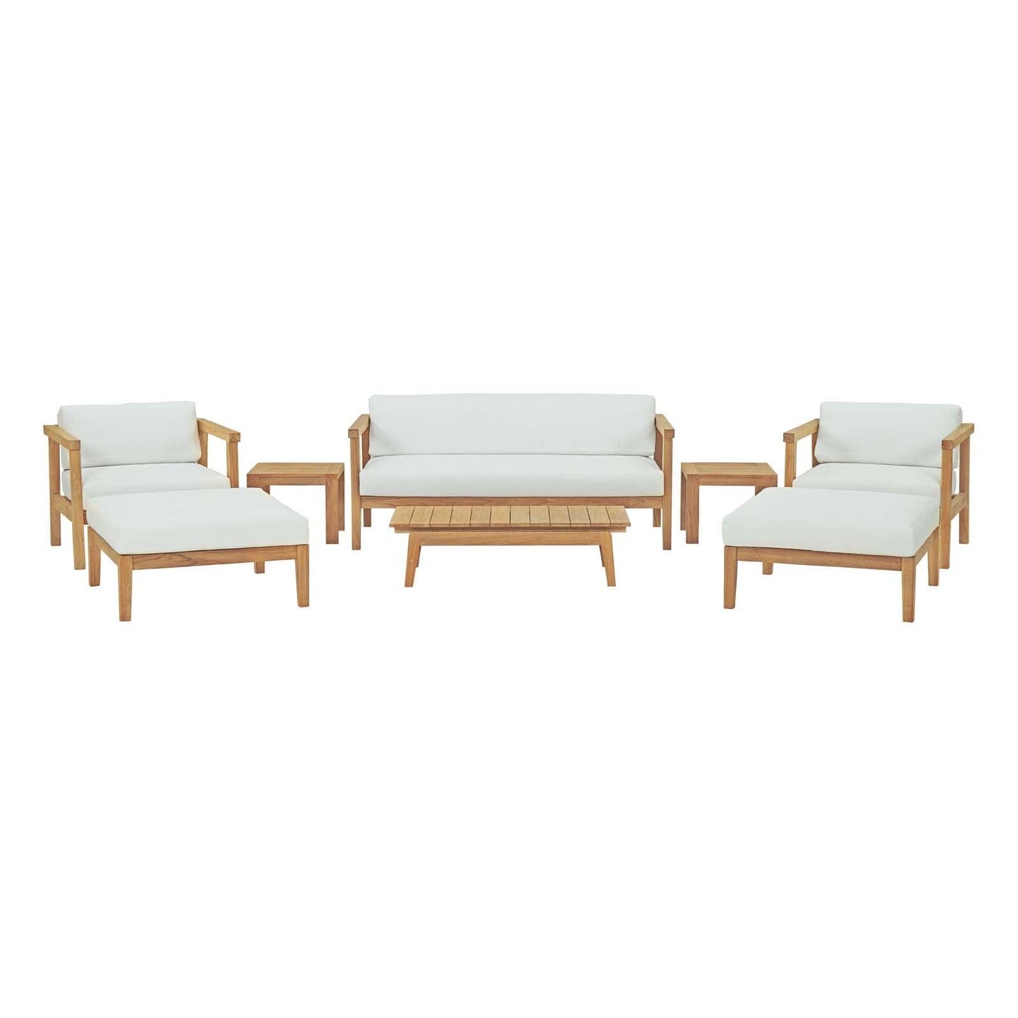 Modway Bayport 8 Piece Outdoor Patio Teak Set FredCo