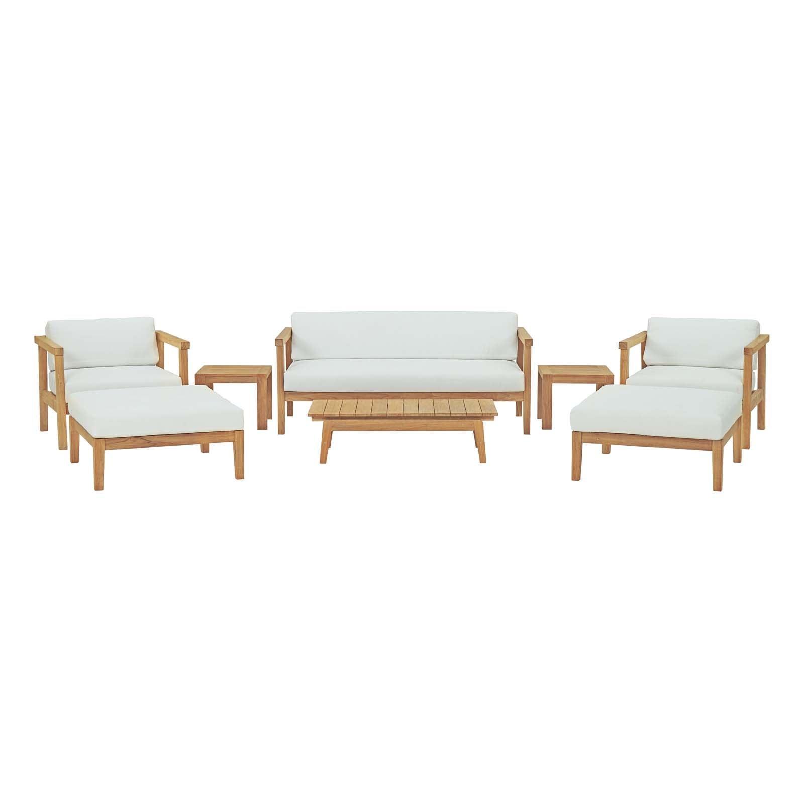 Modway Bayport 8 Piece Outdoor Patio Teak Set FredCo