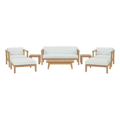 Modway Bayport 8 Piece Outdoor Patio Teak Set FredCo