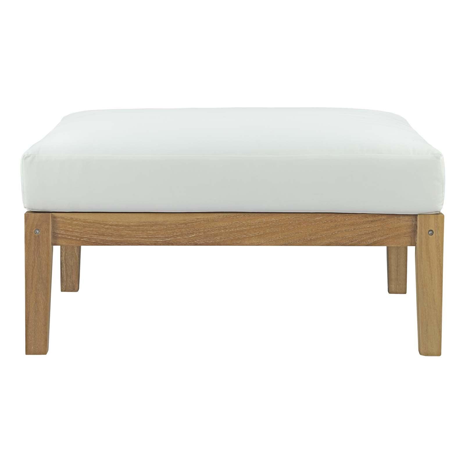 Modway Bayport Outdoor Patio Teak Ottoman FredCo
