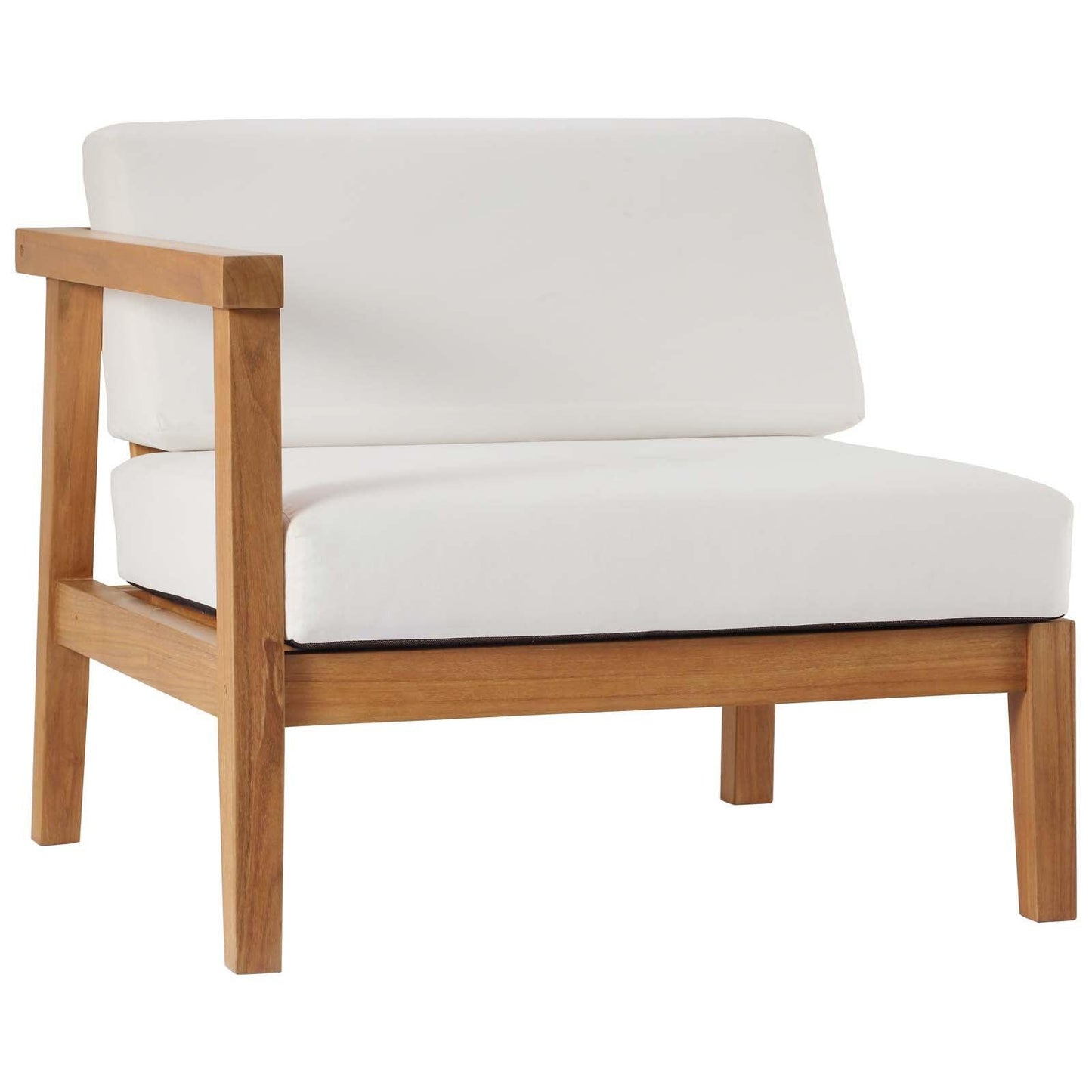 Modway Bayport Outdoor Patio Teak Wood 2-Seater Loveseat FredCo