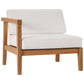 Modway Bayport Outdoor Patio Teak Wood 2-Seater Loveseat FredCo