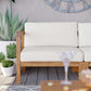 Modway Bayport Outdoor Patio Teak Wood 2-Seater Loveseat FredCo