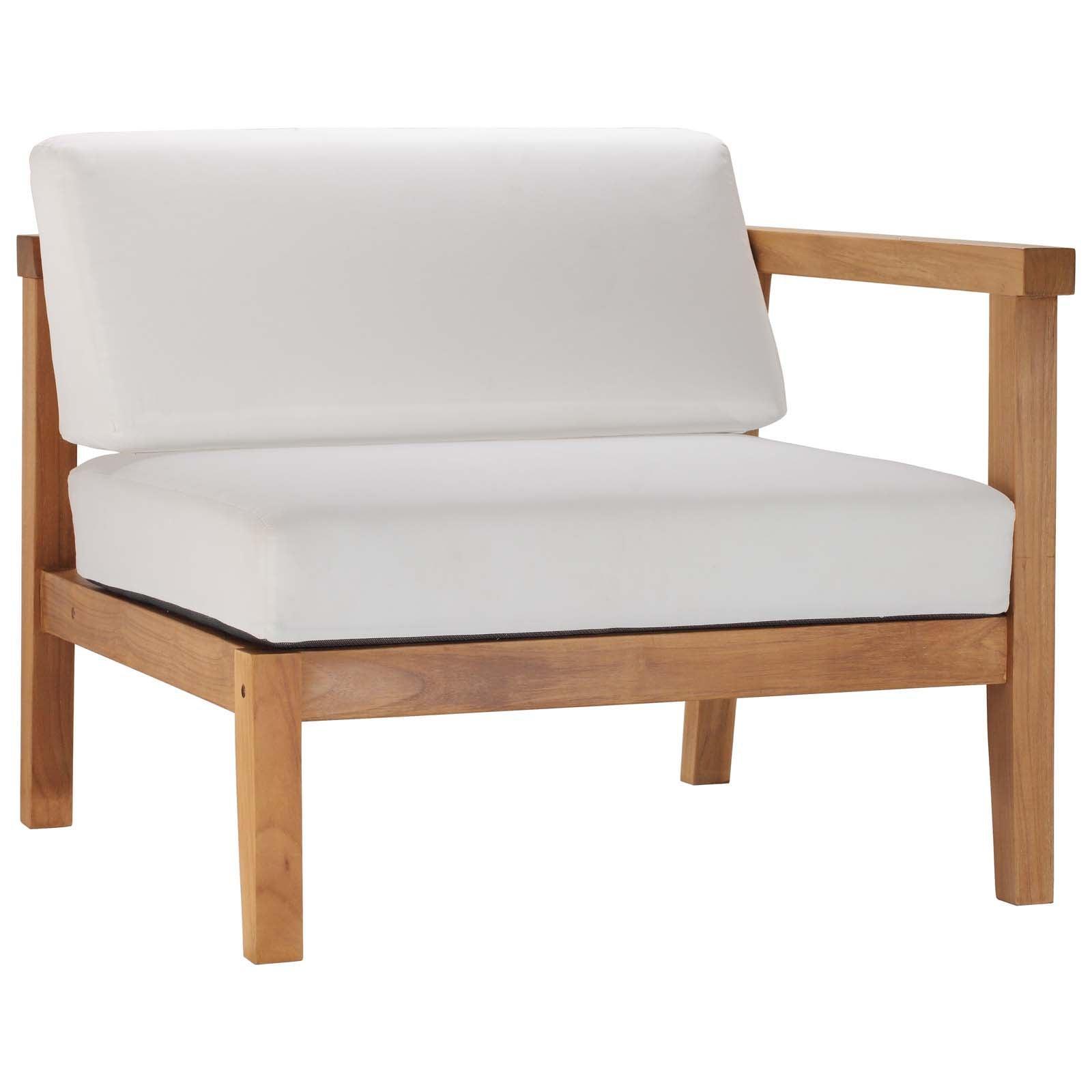 Modway Bayport Outdoor Patio Teak Wood 2-Seater Loveseat FredCo