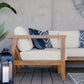 Modway Bayport Outdoor Patio Teak Wood 3-Piece Sectional Sofa Set FredCo