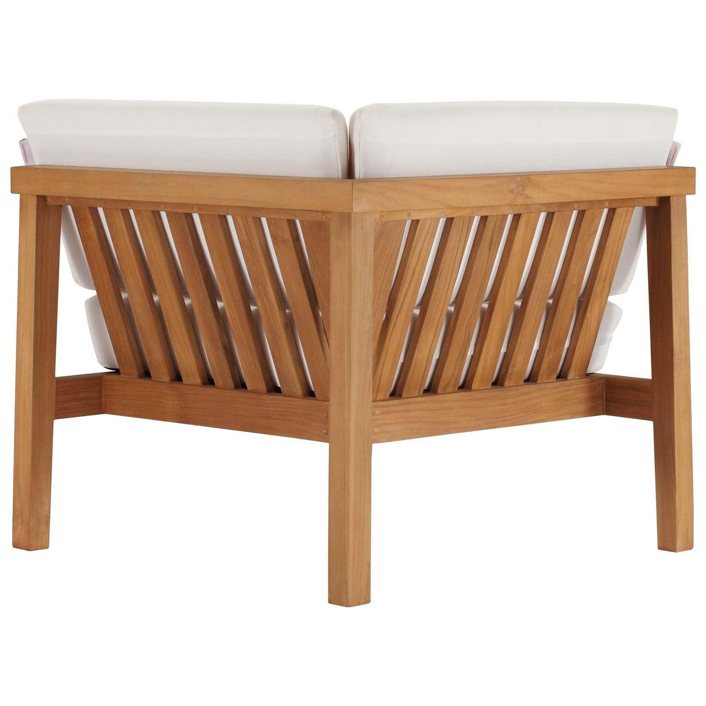 Modway Bayport Outdoor Patio Teak Wood 3-Piece Sectional Sofa Set FredCo