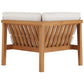 Modway Bayport Outdoor Patio Teak Wood 3-Piece Sectional Sofa Set FredCo