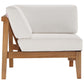 Modway Bayport Outdoor Patio Teak Wood 3-Piece Sectional Sofa Set FredCo