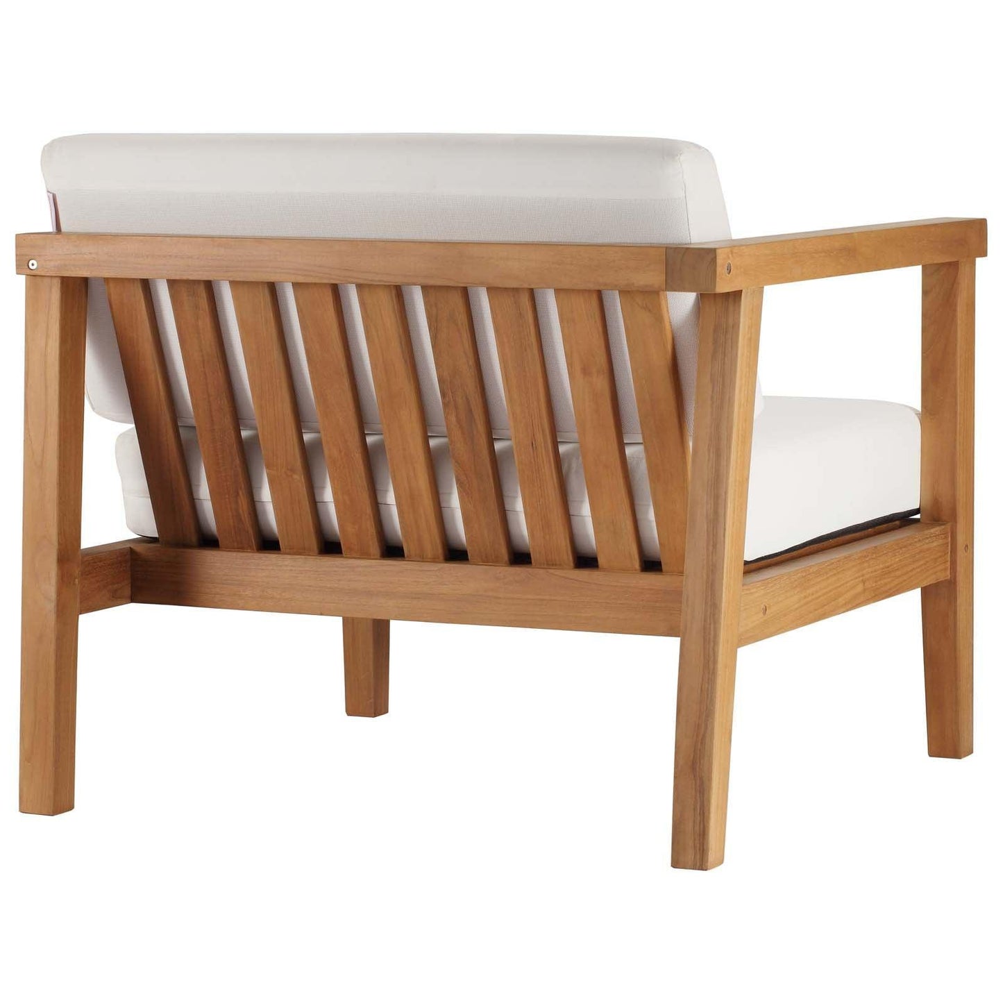 Modway Bayport Outdoor Patio Teak Wood 3-Piece Sectional Sofa Set FredCo