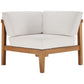Modway Bayport Outdoor Patio Teak Wood 3-Piece Sectional Sofa Set FredCo