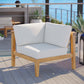 Modway Bayport Outdoor Patio Teak Wood Corner Chair FredCo