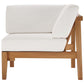 Modway Bayport Outdoor Patio Teak Wood Corner Chair FredCo