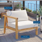 Modway Bayport Outdoor Patio Teak Wood Left-Arm Chair FredCo