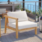 Modway Bayport Outdoor Patio Teak Wood Left-Arm Chair FredCo