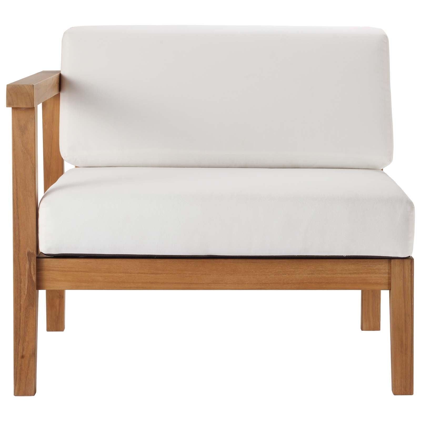 Modway Bayport Outdoor Patio Teak Wood Left-Arm Chair FredCo