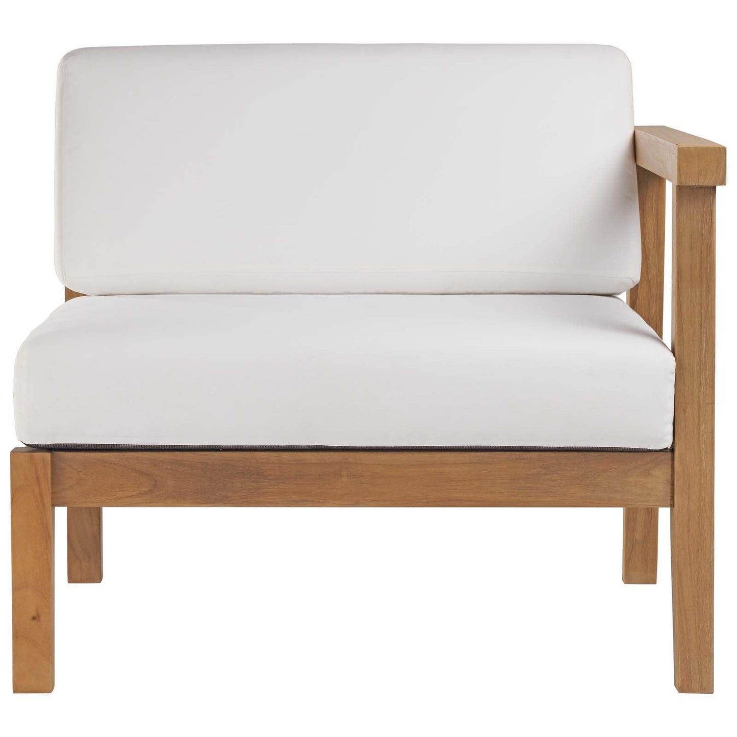Modway Bayport Outdoor Patio Teak Wood Right-Arm Chair FredCo