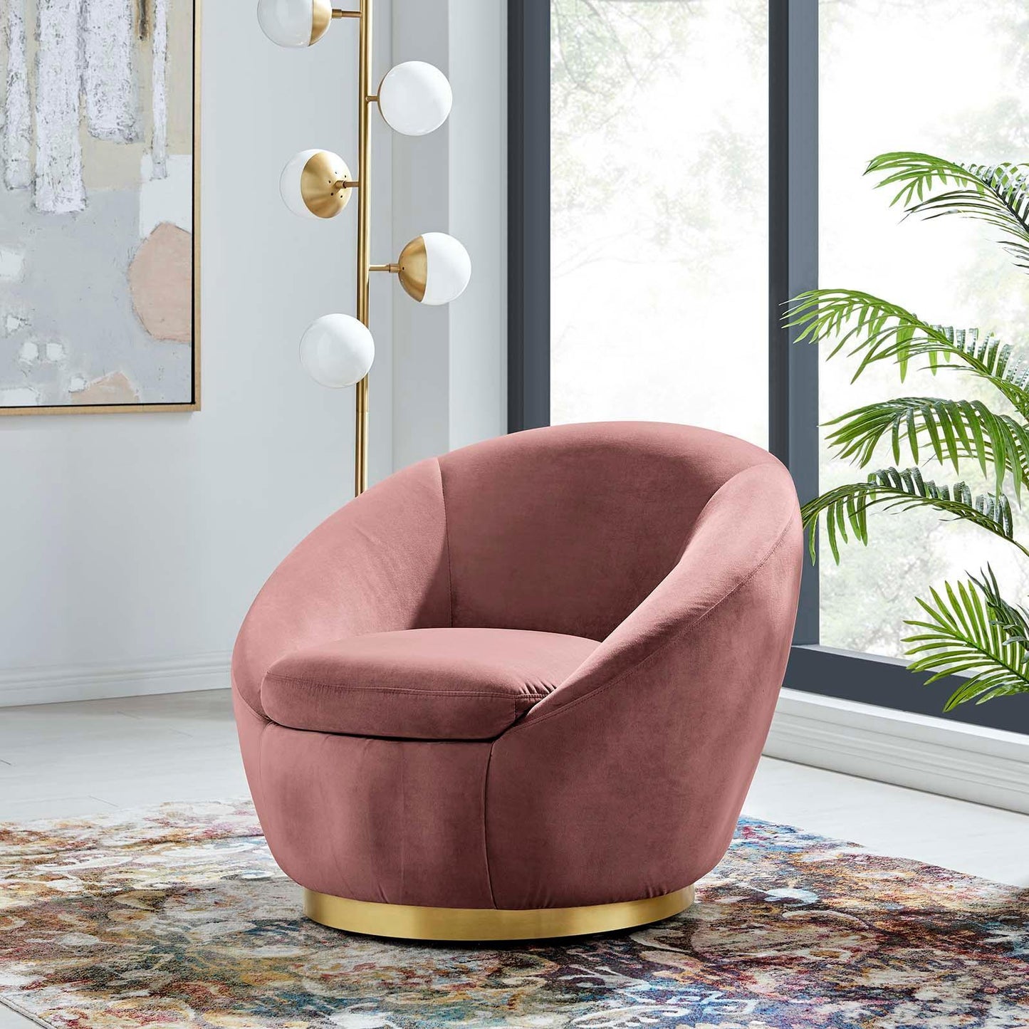 Modway BC Performance Velvet Swivel Chair FredCo