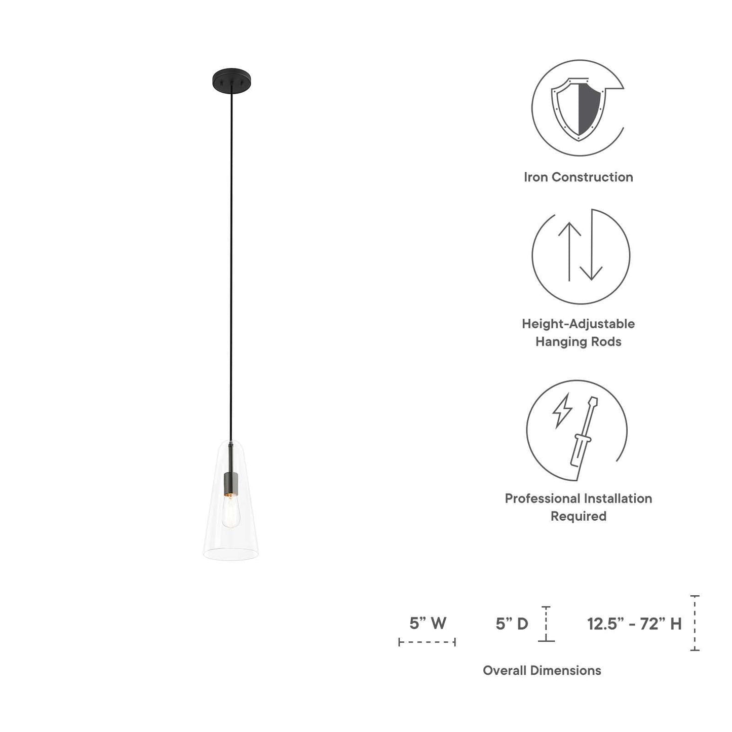 Modway Beacon 1-Light Pendant Light FredCo