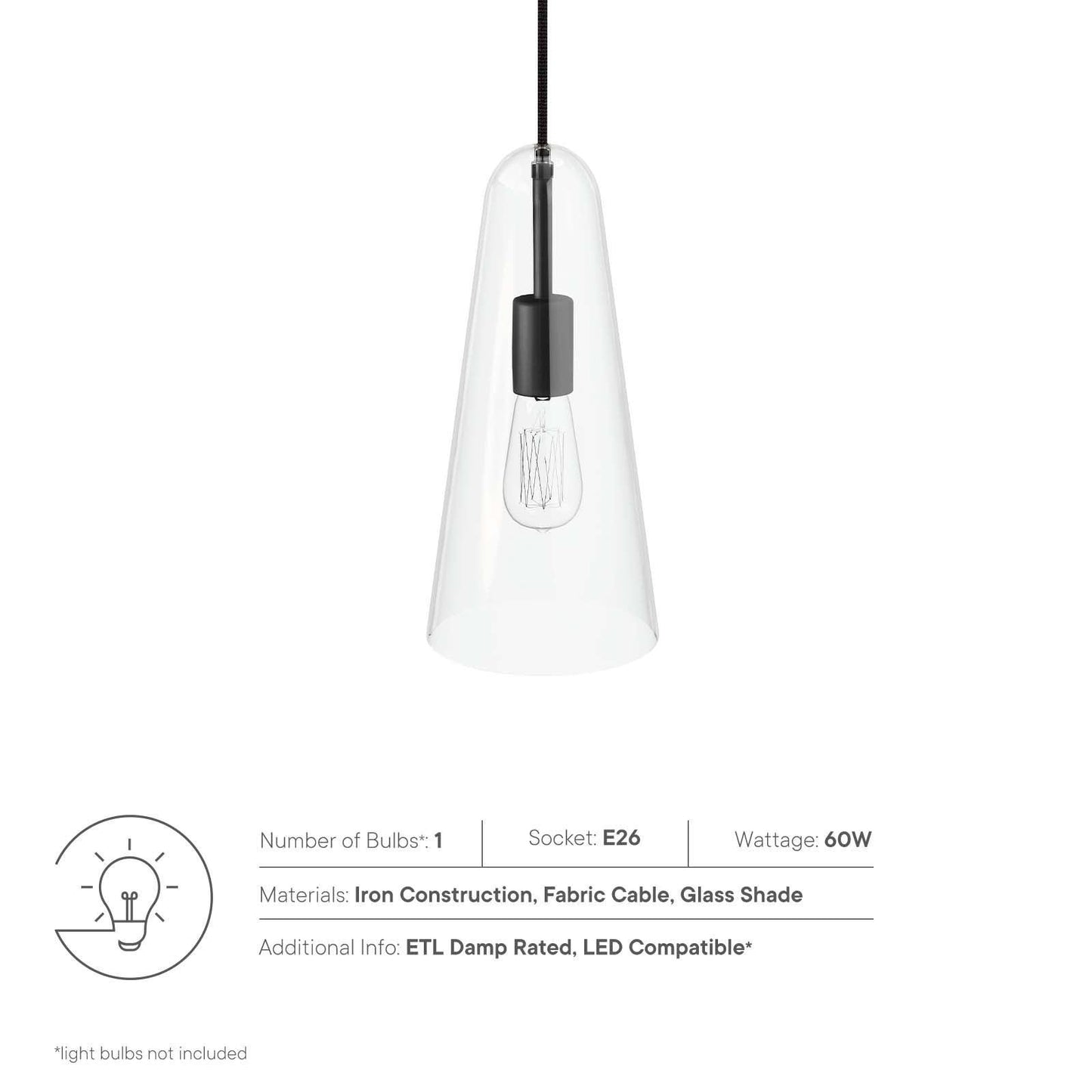 Modway Beacon 1-Light Pendant Light FredCo