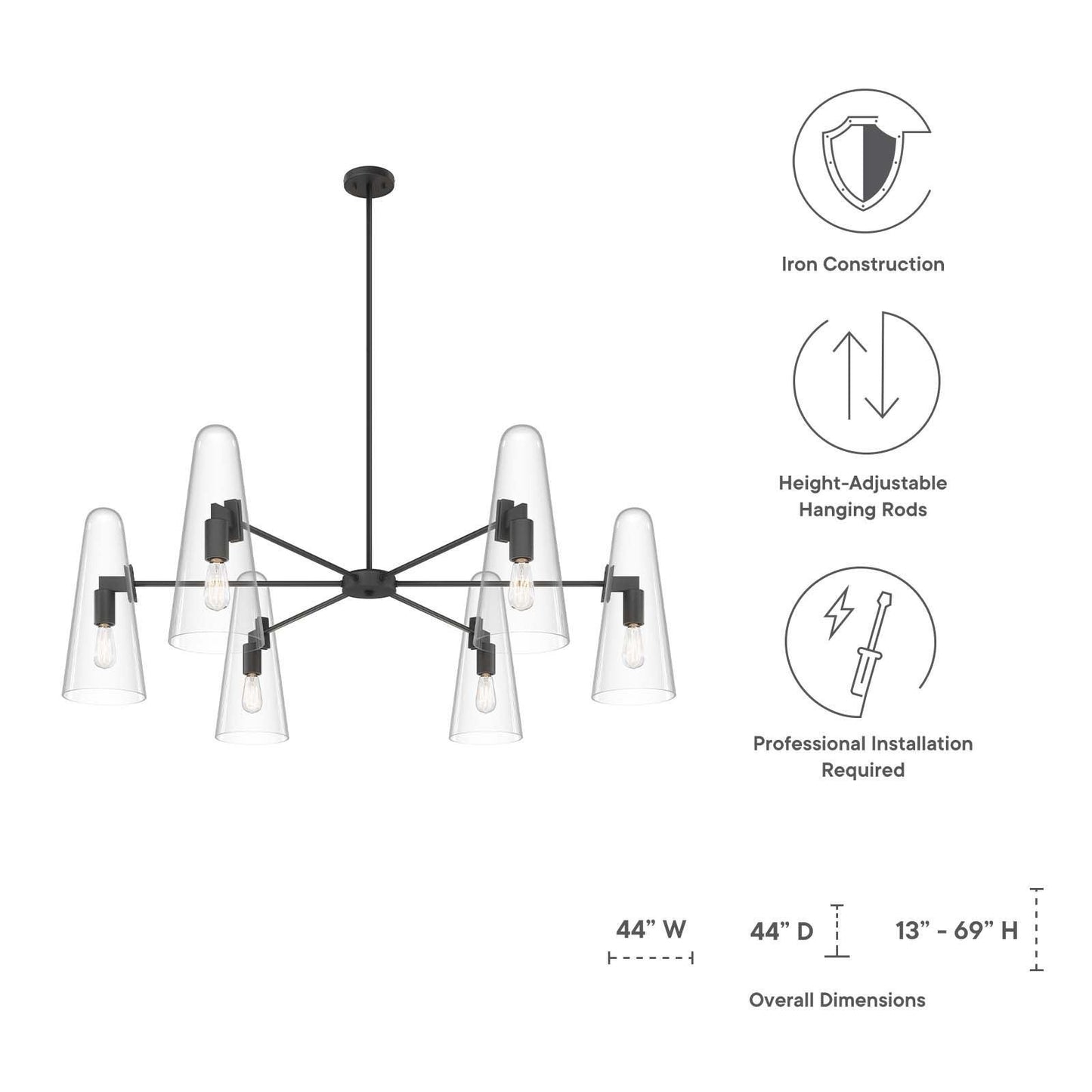 Modway Beacon 6-Light Chandelier FredCo