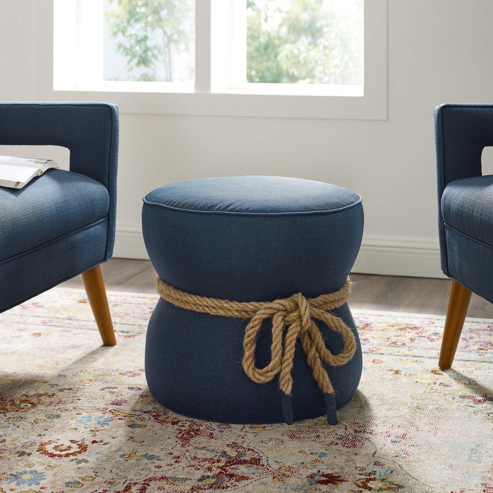 Modway Beat Nautical Rope Upholstered Fabric Ottoman FredCo