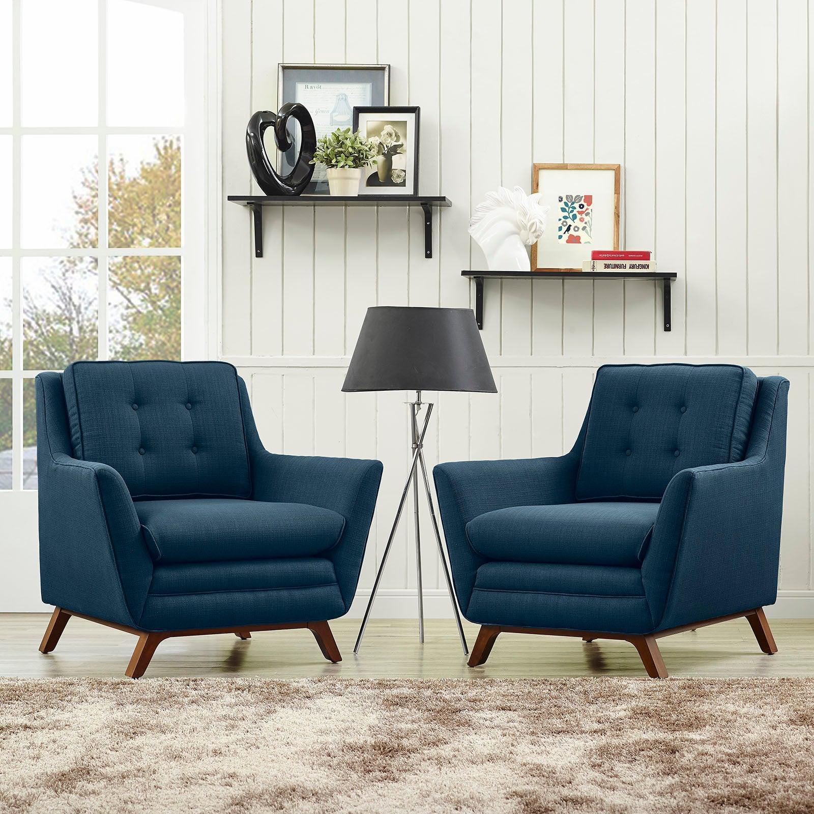 Modway Beguile 2 Piece Upholstered Fabric Living Room Set FredCo