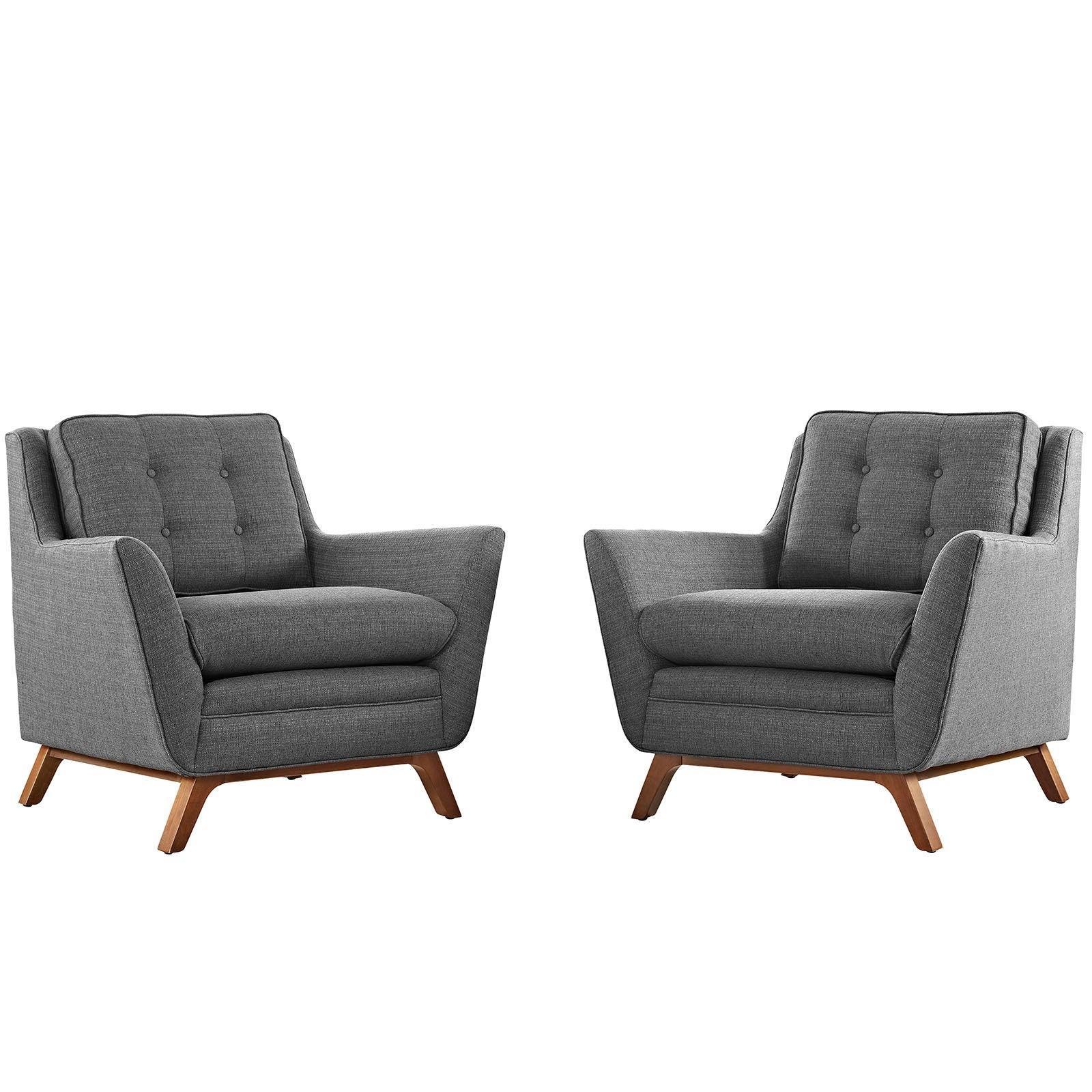Modway Beguile 2 Piece Upholstered Fabric Living Room Set FredCo