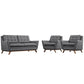 Modway Beguile 3 Piece Upholstered Fabric Living Room Set FredCo
