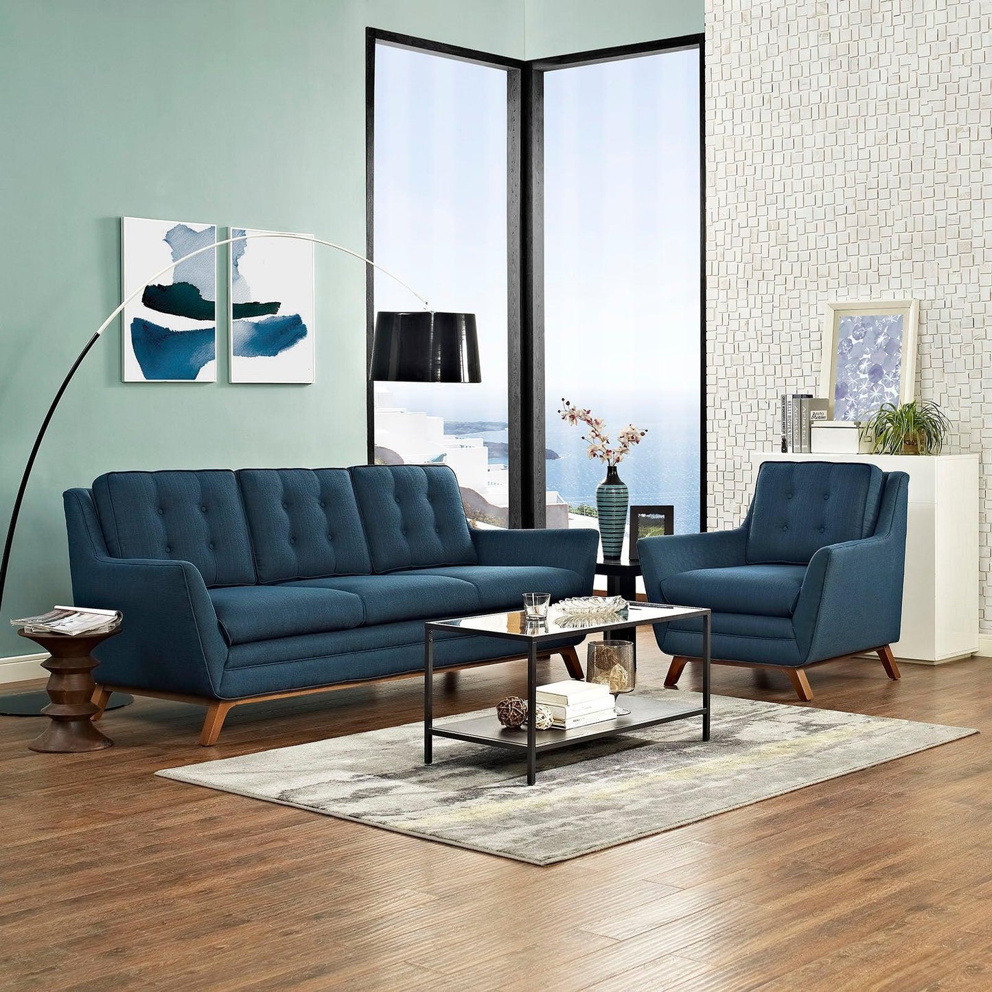 Modway Beguile Living Room Set Upholstered Fabric Set of 2, EEI-2433 FredCo
