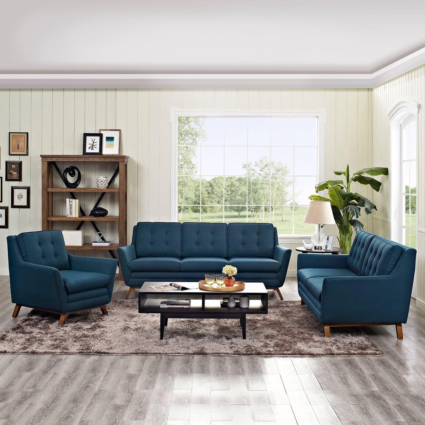 Modway Beguile Living Room Set Upholstered Fabric Set of 3 FredCo