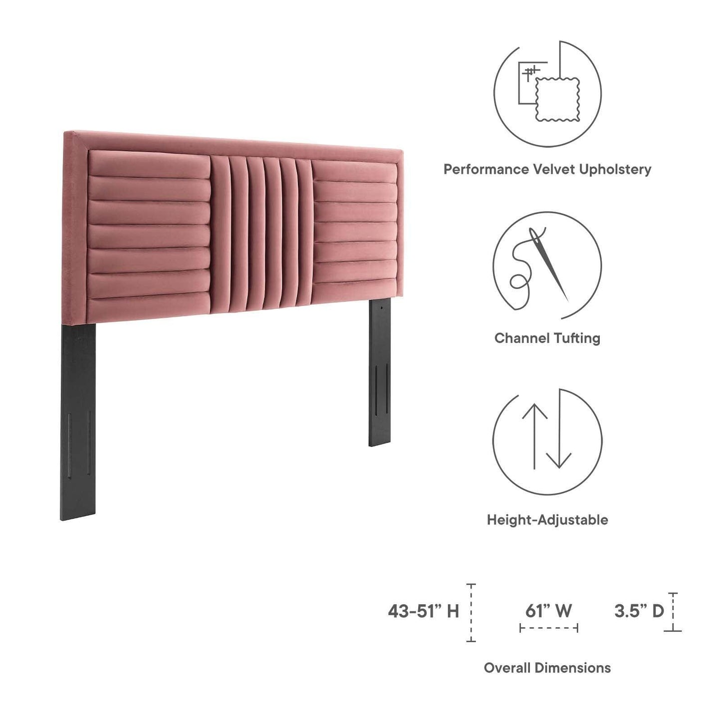 Modway Believe Channel Tufted Performance Velvet King/California King Headboard FredCo