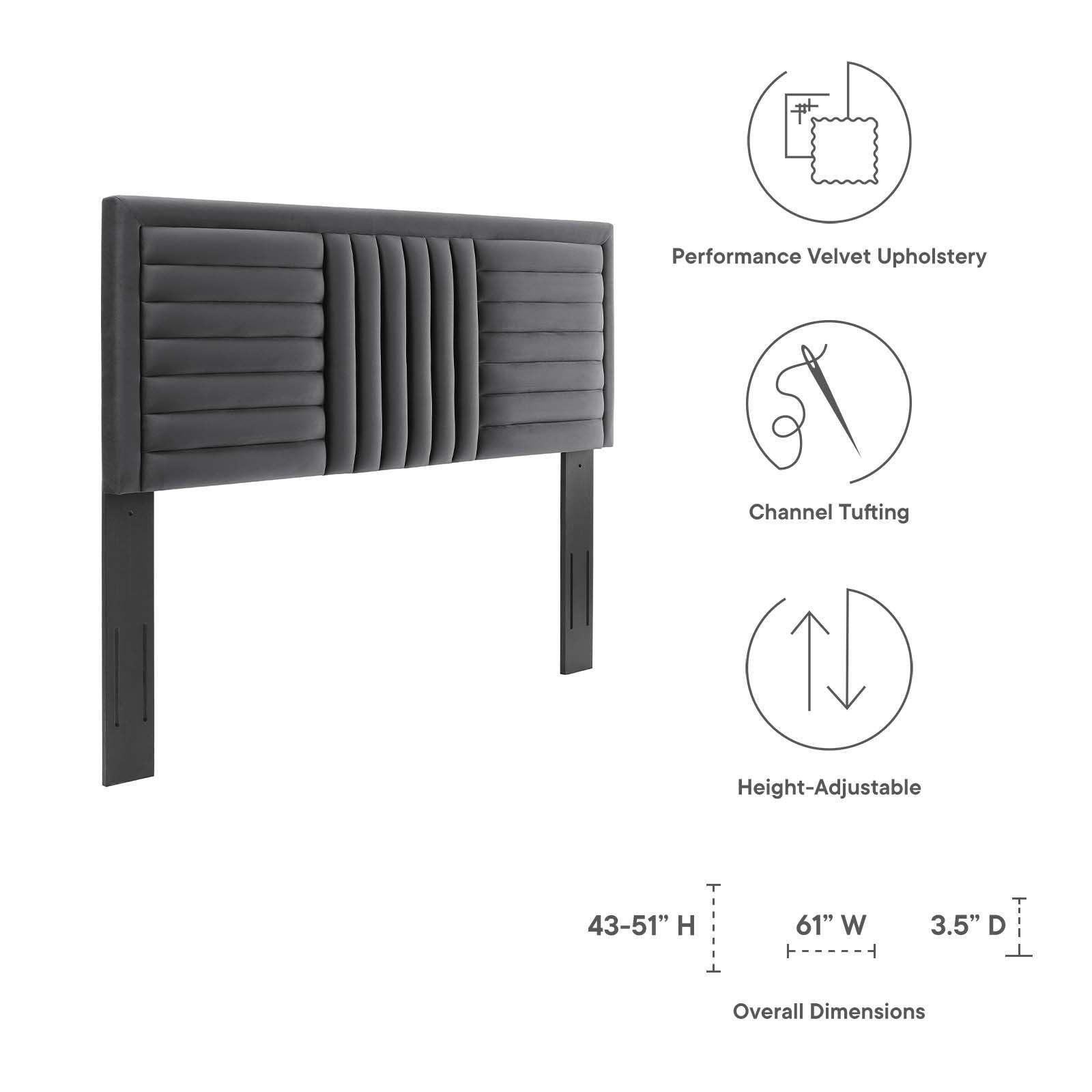 Modway Believe Channel Tufted Performance Velvet Twin Headboard FredCo
